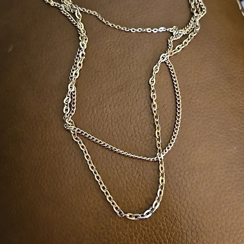 3/$30 Dainty Goldtone Layered Chain Necklace